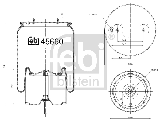 Metallipalje, ilmajousitus FEBI BILSTEIN 45660