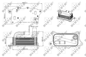 Öljynjäähdytin, moottoriöljy, AUDI, 06E117021J, 06E117021M