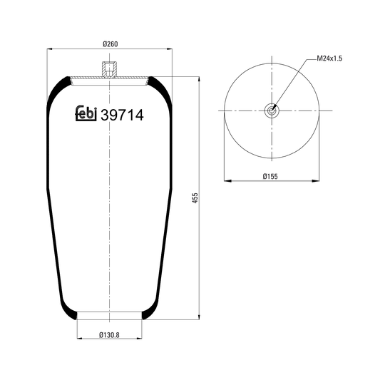 Metallipalje, ilmajousitus FEBI BILSTEIN 39714