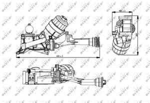 Öljynjäähdytin, moottoriöljy, FIAT, 3B1 837 016BH, 3B1 837 016CF, 3B1 837 016R, 55217287, 55232814, 55238286, 55269523