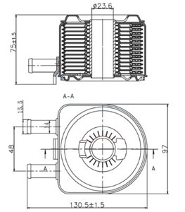 Öljynjäähdytin, moottoriöljy, CITROËN,FIAT,LANCIA,PEUGEOT, 1103G7, 1103H4, 1103N1, 7L6 253 144
