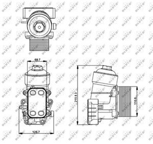 Öljynjäähdytin, moottoriöljy, AUDI,SEAT,SKODA,VW, 03L115389B, 03L115389C, 03L115389G, 03L115389H, 03L117021B, 03L117021C