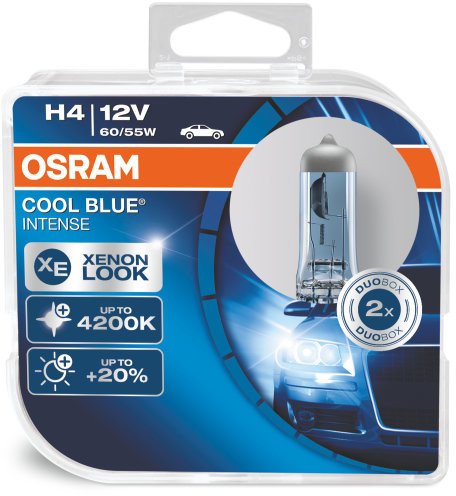 Halogeeni poltin OSRAM COOL BLUE INTENSE 12V H4 60/55W 2X