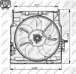 Tuuletin, moottorin jäähdytys, BMW X5 [E70], X6 [E71, E72], 17427616103, 17427796572, 17428509746, 17428618241, 212 330 28 11 S2, 212 33