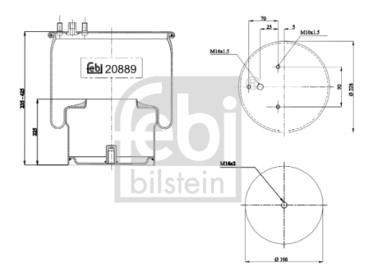 Metallipalje, ilmajousitus FEBI BILSTEIN 20889