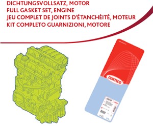 Täydellinen tiivistesarja, moottori, CITROËN,FORD,PEUGEOT,VOLVO, 0197.AP, 0197AE + 0348S3, 0197AE, 0197AE+0348S3