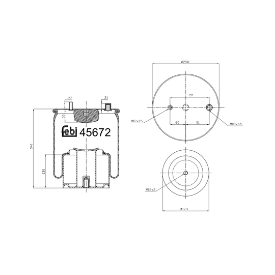 Metallipalje, ilmajousitus FEBI BILSTEIN 45672