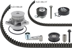 Vesipumppu + jakohihnasarja, SEAT,VW, 036 121 008LS