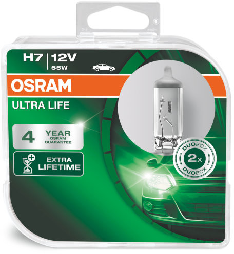 Halogeeni poltin OSRAM ULTRA LIFE 12V H7 55W 2X