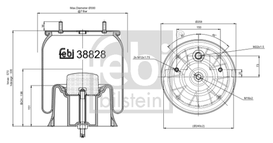 Metallipalje, ilmajousitus FEBI BILSTEIN 38828
