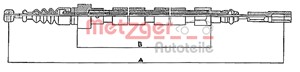 Vaijeri, käsijarru, Takana, Oikea, Vasen, VW PASSAT B2, PASSAT B2 Sedan, PASSAT B2 Variant, 321 609 721E